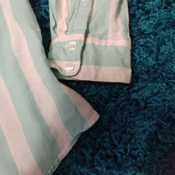 Green and White Longed Sleeve Button Down - Picture 5 of 8